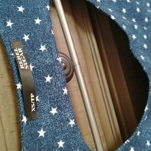 Rebel sugar Xs dress. Dark blue with white stars, flowy/ stretchy material! - Picture 3 of 5
